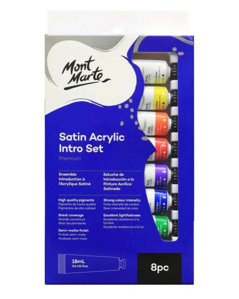 Mont Marte Acrylic Paint Set Colour 8 Shades 18ml each