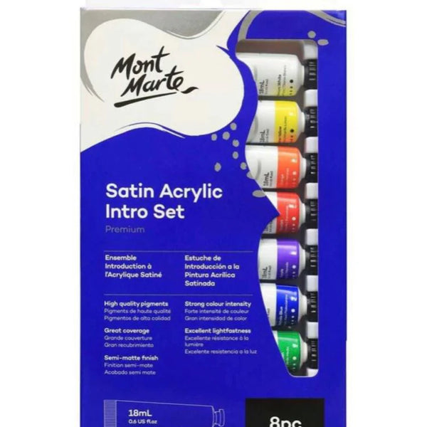 Mont Marte Acrylic Paint Set Colour 8 Shades 18ml each