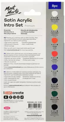 Mont Marte Acrylic Paint Set Colour 8 Shades 18ml each