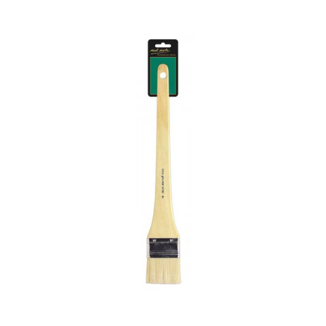 Mont Marte Hog Hair Brush Size 4, Long Handle, Suitanle for Gesso, Oils, Acrylic Colours