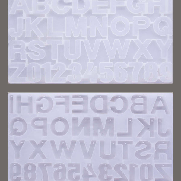 Silicon Alpha Numerical Keychain Mould 34x19cm for Resin Art