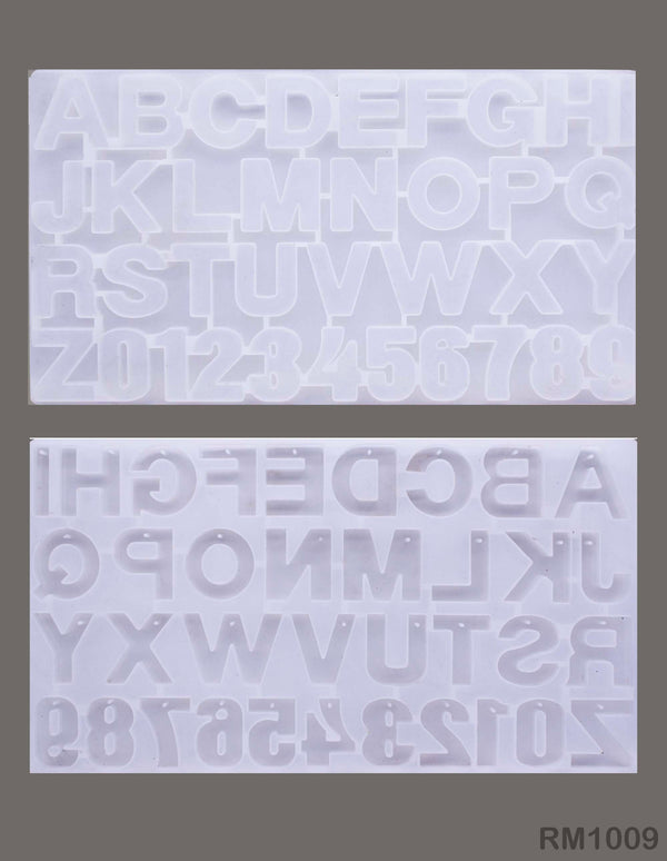 Silicon Alpha Numerical Keychain Mould 34x19cm for Resin Art
