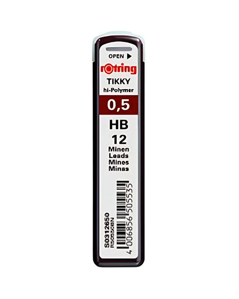 Rotring Mechanical Pencil Leads Black 0.5mm, HB