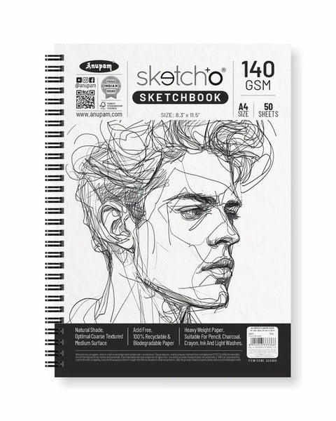 Anupam Sketcho Portrait Side Wiro140GSM A4 50 Sheets