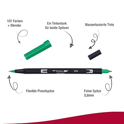 Tombow ABT Brush Pen Green Dual Tip