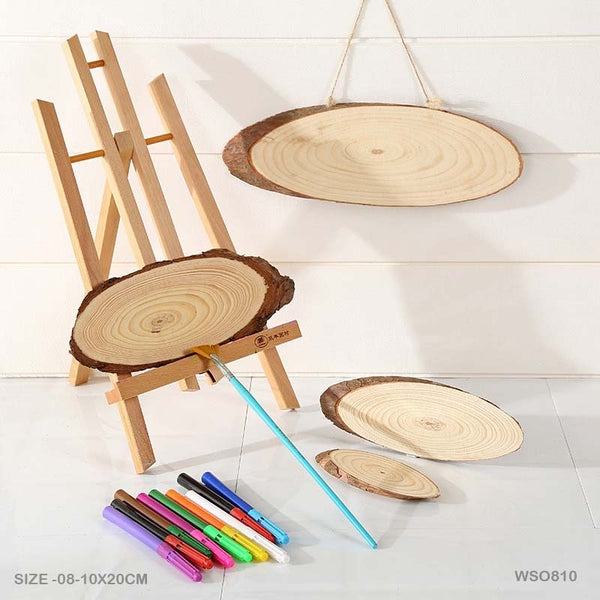 Wooden Slice Oval 8-10x2cm