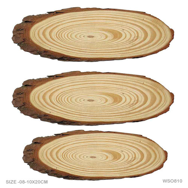 Wooden Slice Oval 8-10x2cm