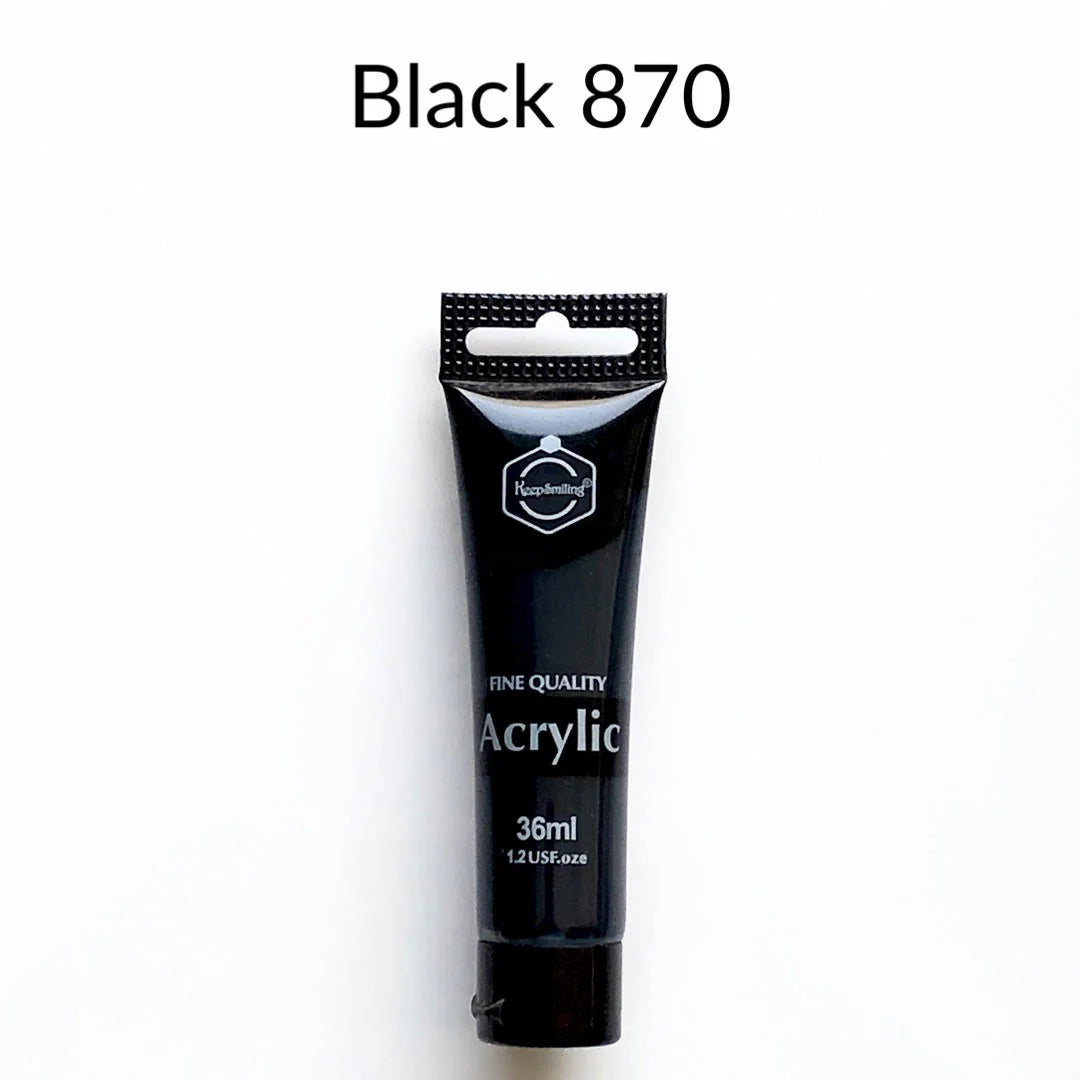 Keep Smiling Acrylic Colour Black 36ml