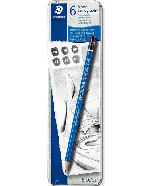Staedtler Lumograph Blue Pencil set of 6