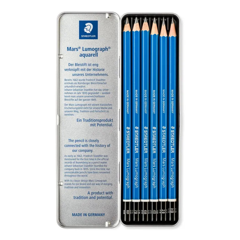 Staedtler Lumograph Blue Pencil set of 6