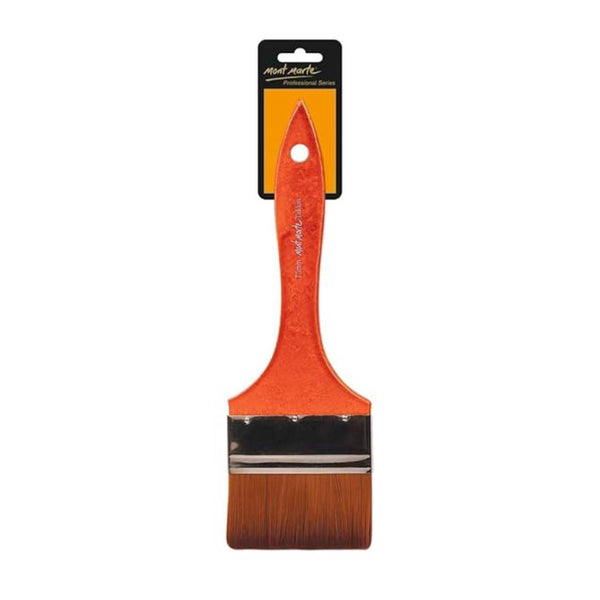 Mont Marte Inch Brush 75mm, Suitable for Oil, Acrylic, Watercolour, Goauche, Poster Taklon, Short Handle