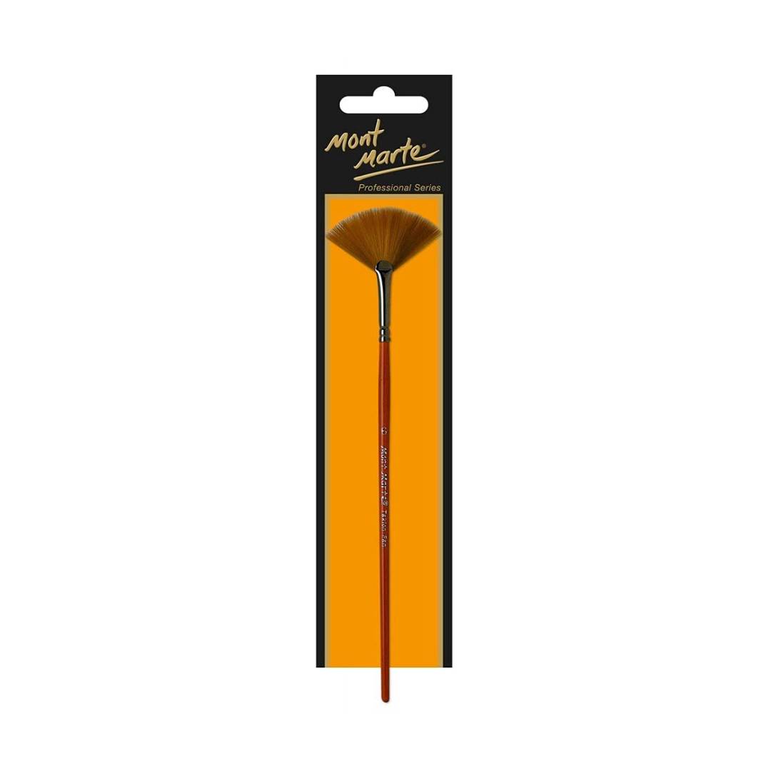 Mont Marte Fan Brush Taklon Size 6, Sutable for Oil, Acrylic, Watercolour, Goauche, Poster Colours, Short Handle