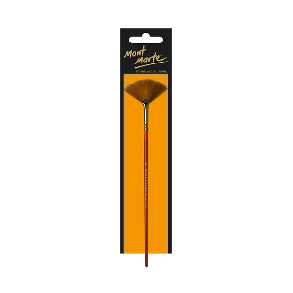Mont Marte Fan Brush Taklon Size 6, Sutable for Oil, Acrylic, Watercolour, Goauche, Poster Colours, Short Handle