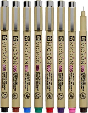 Sakura Pigma Micron pen 01 Colour Set Of 8