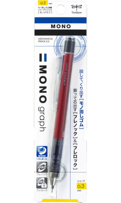 Tombow Monograph Mechanical Pencil Red 0.3mm